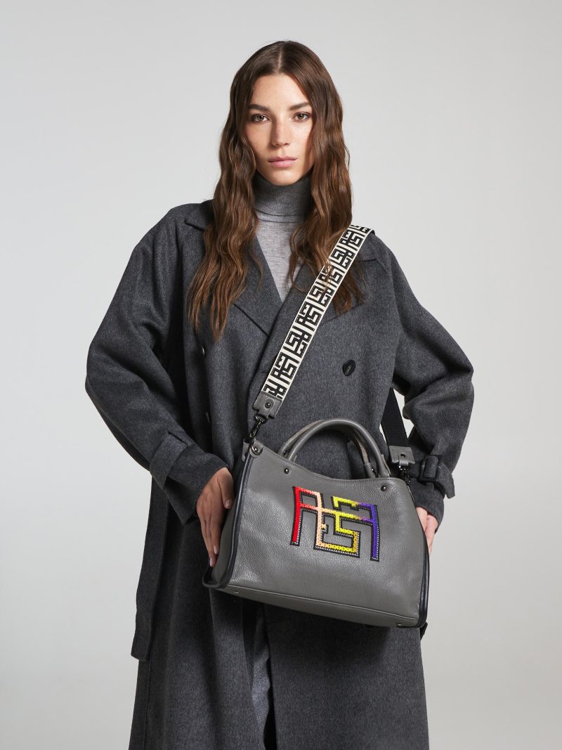 LITHOS multicolor logo leather