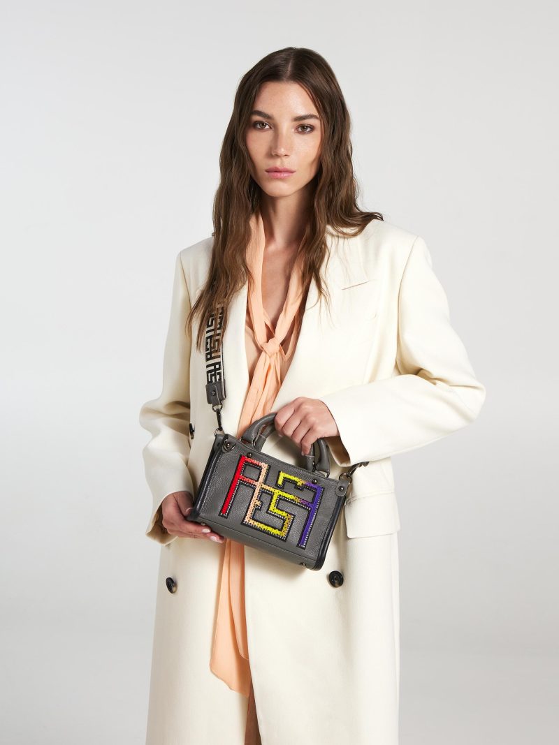 LITHOS mini multicolor logo leather