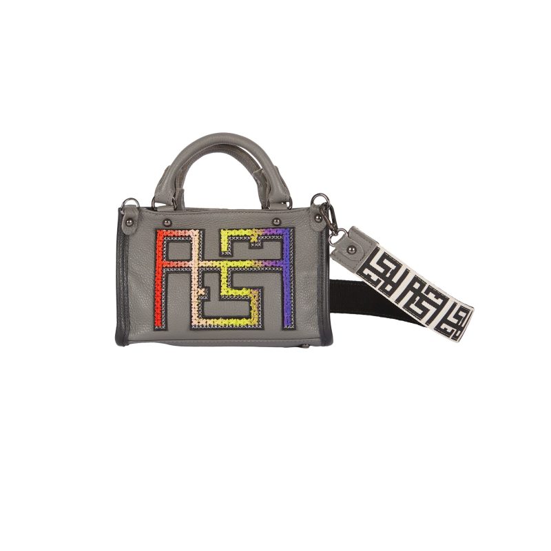LITHOS mini multicolor logo leather